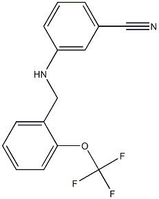 3-({[2-(trifluoromethoxy)phenyl]methyl}amino)benzonitrile 结构式