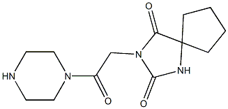 3-(2-oxo-2-piperazin-1-ylethyl)-1,3-diazaspiro[4.4]nonane-2,4-dione 结构式