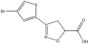 3-(4-bromothiophen-2-yl)-4,5-dihydro-1,2-oxazole-5-carboxylic acid 结构式