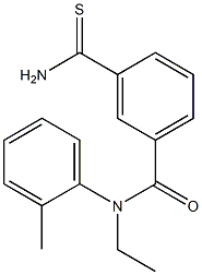 3-(aminocarbonothioyl)-N-ethyl-N-(2-methylphenyl)benzamide 结构式