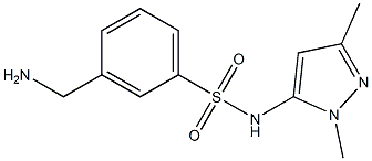 3-(aminomethyl)-N-(1,3-dimethyl-1H-pyrazol-5-yl)benzenesulfonamide 结构式