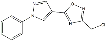 3-(chloromethyl)-5-(1-phenyl-1H-pyrazol-4-yl)-1,2,4-oxadiazole 结构式