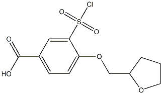 3-(chlorosulfonyl)-4-(tetrahydrofuran-2-ylmethoxy)benzoic acid 结构式