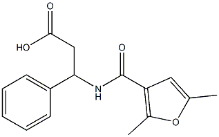 3-[(2,5-dimethyl-3-furoyl)amino]-3-phenylpropanoic acid 结构式