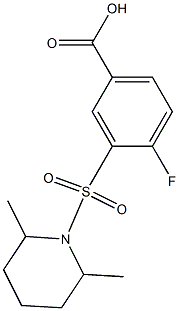 3-[(2,6-dimethylpiperidine-1-)sulfonyl]-4-fluorobenzoic acid 结构式