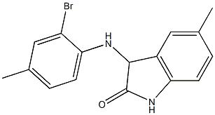 3-[(2-bromo-4-methylphenyl)amino]-5-methyl-2,3-dihydro-1H-indol-2-one 结构式