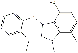 3-[(2-ethylphenyl)amino]-1,7-dimethyl-2,3-dihydro-1H-inden-4-ol 结构式