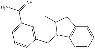 3-[(2-methyl-2,3-dihydro-1H-indol-1-yl)methyl]benzenecarboximidamide 结构式