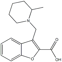 3-[(2-methylpiperidin-1-yl)methyl]-1-benzofuran-2-carboxylic acid 结构式