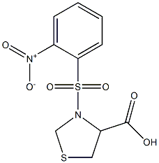 3-[(2-nitrobenzene)sulfonyl]-1,3-thiazolidine-4-carboxylic acid 结构式