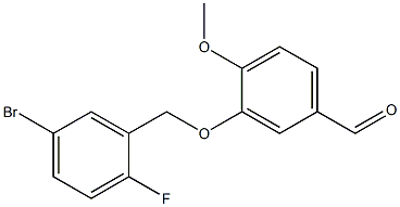 3-[(5-bromo-2-fluorobenzyl)oxy]-4-methoxybenzaldehyde 结构式