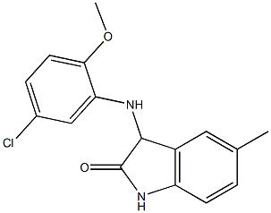 3-[(5-chloro-2-methoxyphenyl)amino]-5-methyl-2,3-dihydro-1H-indol-2-one 结构式