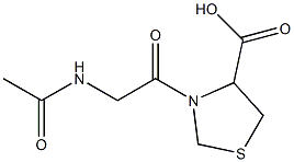 3-[(acetylamino)acetyl]-1,3-thiazolidine-4-carboxylic acid 结构式