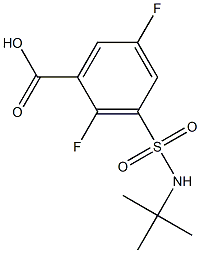 3-[(tert-butylamino)sulfonyl]-2,5-difluorobenzoic acid 结构式