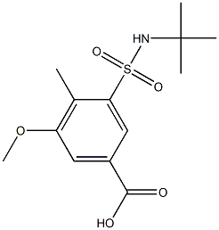 3-[(tert-butylamino)sulfonyl]-5-methoxy-4-methylbenzoic acid 结构式