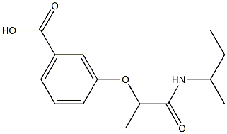 3-[1-(butan-2-ylcarbamoyl)ethoxy]benzoic acid 结构式