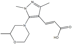 3-[1,3-dimethyl-5-(2-methylmorpholin-4-yl)-1H-pyrazol-4-yl]prop-2-enoic acid 结构式