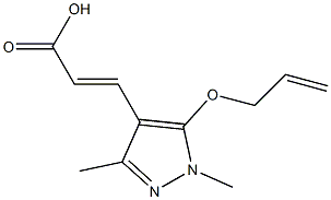 3-[1,3-dimethyl-5-(prop-2-en-1-yloxy)-1H-pyrazol-4-yl]prop-2-enoic acid 结构式