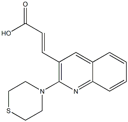 3-[2-(thiomorpholin-4-yl)quinolin-3-yl]prop-2-enoic acid 结构式