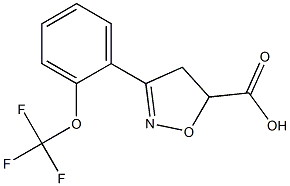 3-[2-(trifluoromethoxy)phenyl]-4,5-dihydro-1,2-oxazole-5-carboxylic acid 结构式