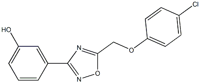 3-[5-(4-chlorophenoxymethyl)-1,2,4-oxadiazol-3-yl]phenol 结构式