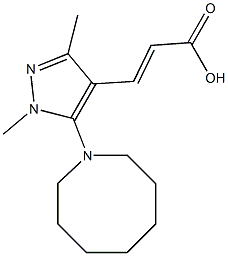 3-[5-(azocan-1-yl)-1,3-dimethyl-1H-pyrazol-4-yl]prop-2-enoic acid 结构式