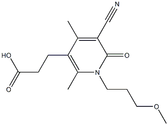 3-[5-cyano-1-(3-methoxypropyl)-2,4-dimethyl-6-oxo-1,6-dihydropyridin-3-yl]propanoic acid 结构式
