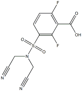 3-[bis(cyanomethyl)sulfamoyl]-2,6-difluorobenzoic acid 结构式