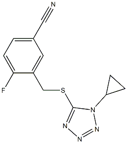 3-{[(1-cyclopropyl-1H-1,2,3,4-tetrazol-5-yl)sulfanyl]methyl}-4-fluorobenzonitrile 结构式