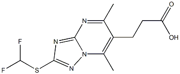 3-{2-[(difluoromethyl)thio]-5,7-dimethyl[1,2,4]triazolo[1,5-a]pyrimidin-6-yl}propanoic acid 结构式