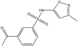 3-acetyl-N-(3-methyl-1,2-oxazol-5-yl)benzene-1-sulfonamide 结构式