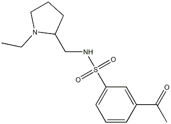 3-acetyl-N-[(1-ethylpyrrolidin-2-yl)methyl]benzene-1-sulfonamide 结构式