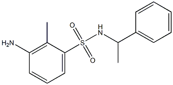 3-amino-2-methyl-N-(1-phenylethyl)benzene-1-sulfonamide 结构式