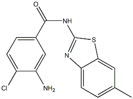 3-amino-4-chloro-N-(6-methyl-1,3-benzothiazol-2-yl)benzamide 结构式