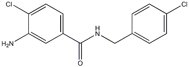 3-amino-4-chloro-N-[(4-chlorophenyl)methyl]benzamide 结构式