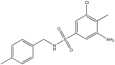 3-amino-5-chloro-4-methyl-N-[(4-methylphenyl)methyl]benzene-1-sulfonamide 结构式