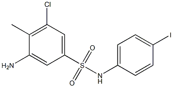 3-amino-5-chloro-N-(4-iodophenyl)-4-methylbenzene-1-sulfonamide 结构式