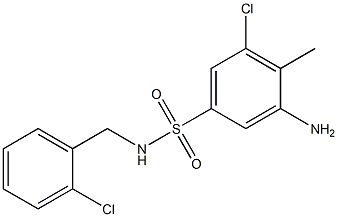 3-amino-5-chloro-N-[(2-chlorophenyl)methyl]-4-methylbenzene-1-sulfonamide 结构式