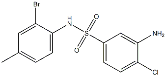 3-amino-N-(2-bromo-4-methylphenyl)-4-chlorobenzene-1-sulfonamide 结构式