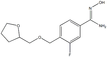 3-fluoro-N'-hydroxy-4-[(tetrahydrofuran-2-ylmethoxy)methyl]benzenecarboximidamide 结构式