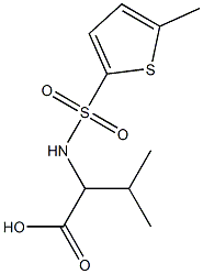 3-methyl-2-[(5-methylthiophene-2-)sulfonamido]butanoic acid 结构式