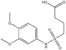 4-[(3,4-dimethoxyphenyl)sulfamoyl]butanoic acid 结构式