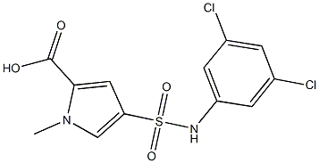 4-[(3,5-dichlorophenyl)sulfamoyl]-1-methyl-1H-pyrrole-2-carboxylic acid 结构式