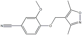 4-[(3,5-dimethyl-1,2-oxazol-4-yl)methoxy]-3-methoxybenzonitrile 结构式