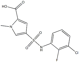 4-[(3-chloro-2-fluorophenyl)sulfamoyl]-1-methyl-1H-pyrrole-2-carboxylic acid 结构式