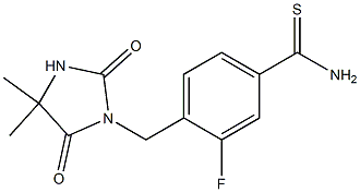 4-[(4,4-dimethyl-2,5-dioxoimidazolidin-1-yl)methyl]-3-fluorobenzenecarbothioamide 结构式