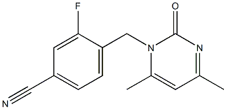 4-[(4,6-dimethyl-2-oxopyrimidin-1(2H)-yl)methyl]-3-fluorobenzonitrile 结构式