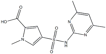 4-[(4,6-dimethylpyrimidin-2-yl)sulfamoyl]-1-methyl-1H-pyrrole-2-carboxylic acid 结构式