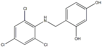 4-{[(2,4,6-trichlorophenyl)amino]methyl}benzene-1,3-diol 结构式