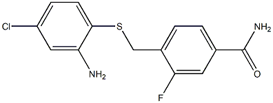 4-{[(2-amino-4-chlorophenyl)sulfanyl]methyl}-3-fluorobenzamide 结构式